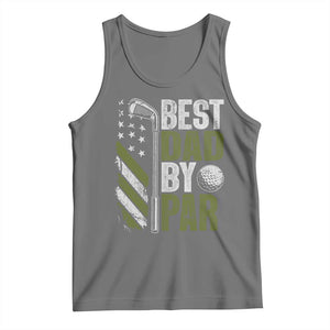 Best Dad By Par Tank Top Dad Golf Fathers Day Gift American Flag TS10 Black Heather Print Your Wear