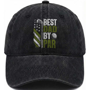 Best Dad By Par Washed Cotton Baseball Cap Dad Golf Fathers Day Gift American Flag TS10 Print Your Wear
