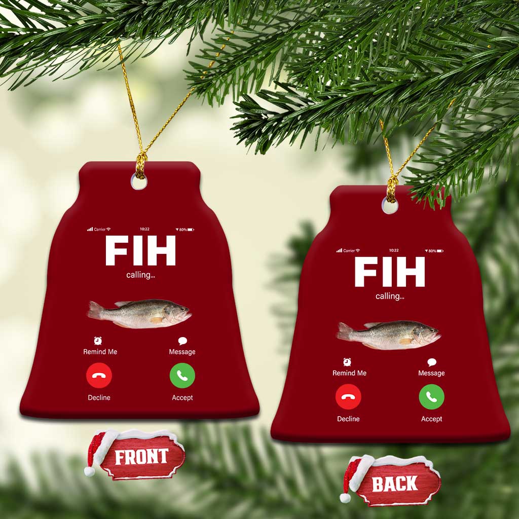 Fih Calling Remind me Message Decline Accept Ceramic Ornament Phone Call Fish TS10 Print Your Wear