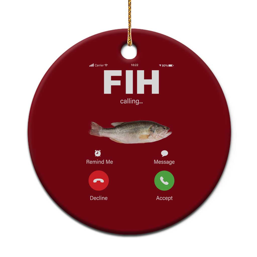 Fih Calling Remind me Message Decline Accept Ceramic Ornament Phone Call Fish TS10 1pc Red Print Your Wear