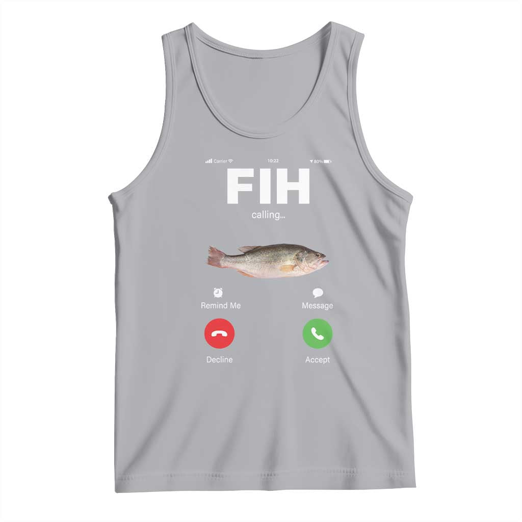 Fih Calling Remind me Message Decline Accept Tank Top Phone Call Fish TS10 Athletic Heather Print Your Wear