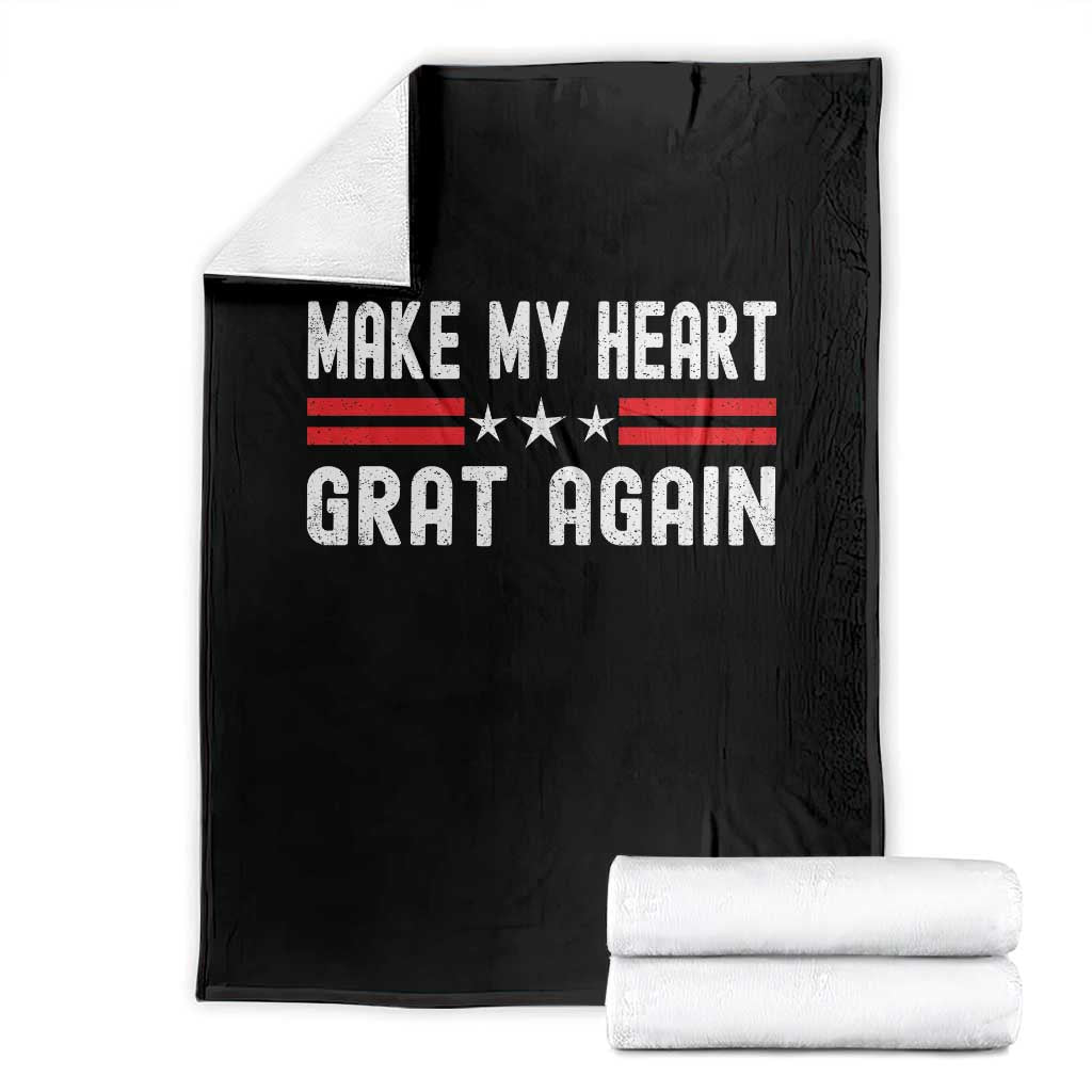 Funny Open Heart Surgery Recovery Throw Blanket Make My Heart Great Again TS10 Black Print Your Wear