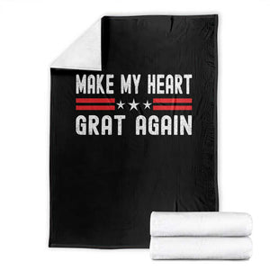 Funny Open Heart Surgery Recovery Throw Blanket Make My Heart Great Again TS10 Black Print Your Wear