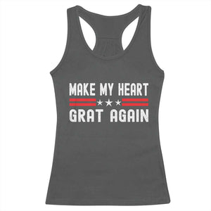 Funny Open Heart Surgery Recovery Racerback Tank Top Make My Heart Great Again TS10 Dark Heather Print Your Wear