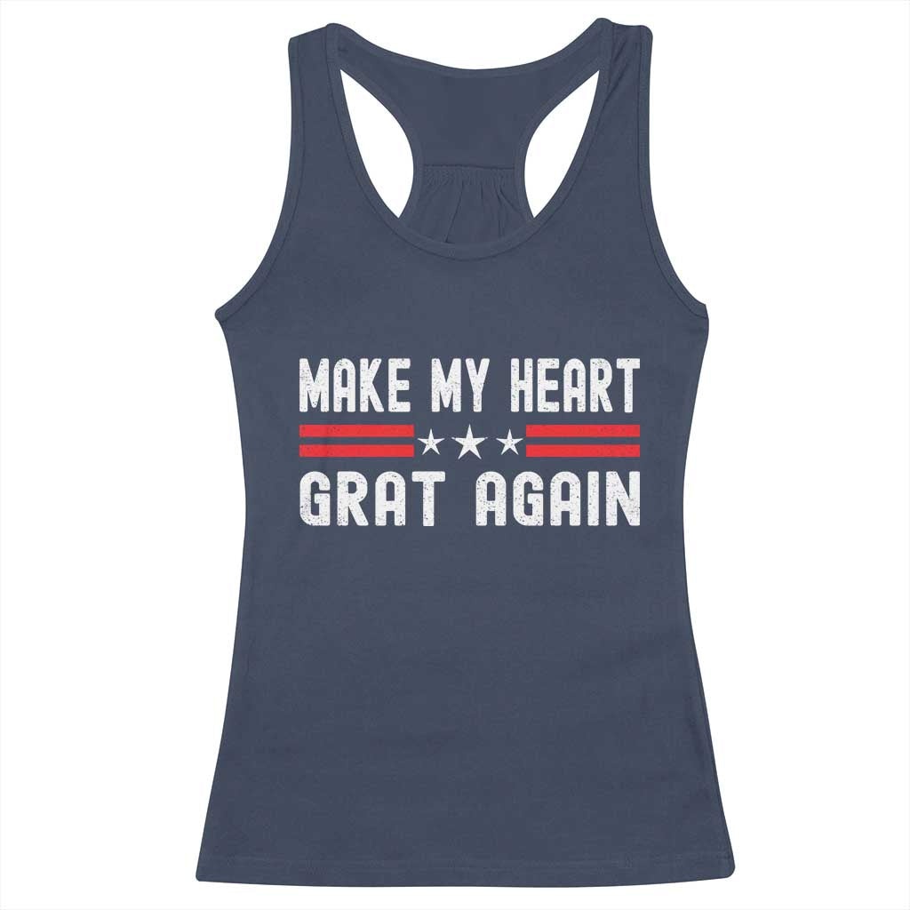 Funny Open Heart Surgery Recovery Racerback Tank Top Make My Heart Great Again TS10 Navy Print Your Wear