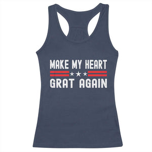 Funny Open Heart Surgery Recovery Racerback Tank Top Make My Heart Great Again TS10 Navy Print Your Wear