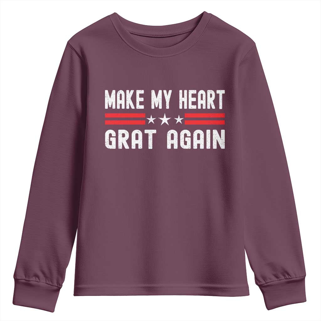 Funny Open Heart Surgery Recovery Youth Sweatshirt Make My Heart Great Again TS10 Maroon Print Your Wear