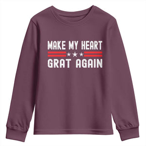 Funny Open Heart Surgery Recovery Youth Sweatshirt Make My Heart Great Again TS10 Maroon Print Your Wear