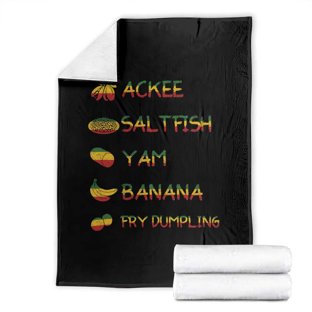 Jamaican National Dish Throw Blanket Ackee Saltfish Yardie Jamaican Culture Pride Apparel TS10 Black Print Your Wear