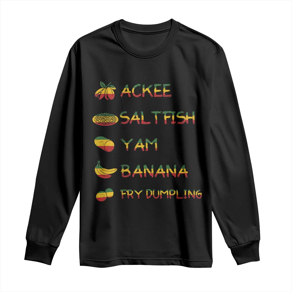 Jamaican National Dish Long Sleeve Shirt Ackee Saltfish Yardie Jamaican Culture Pride Apparel TS10 Black Print Your Wear