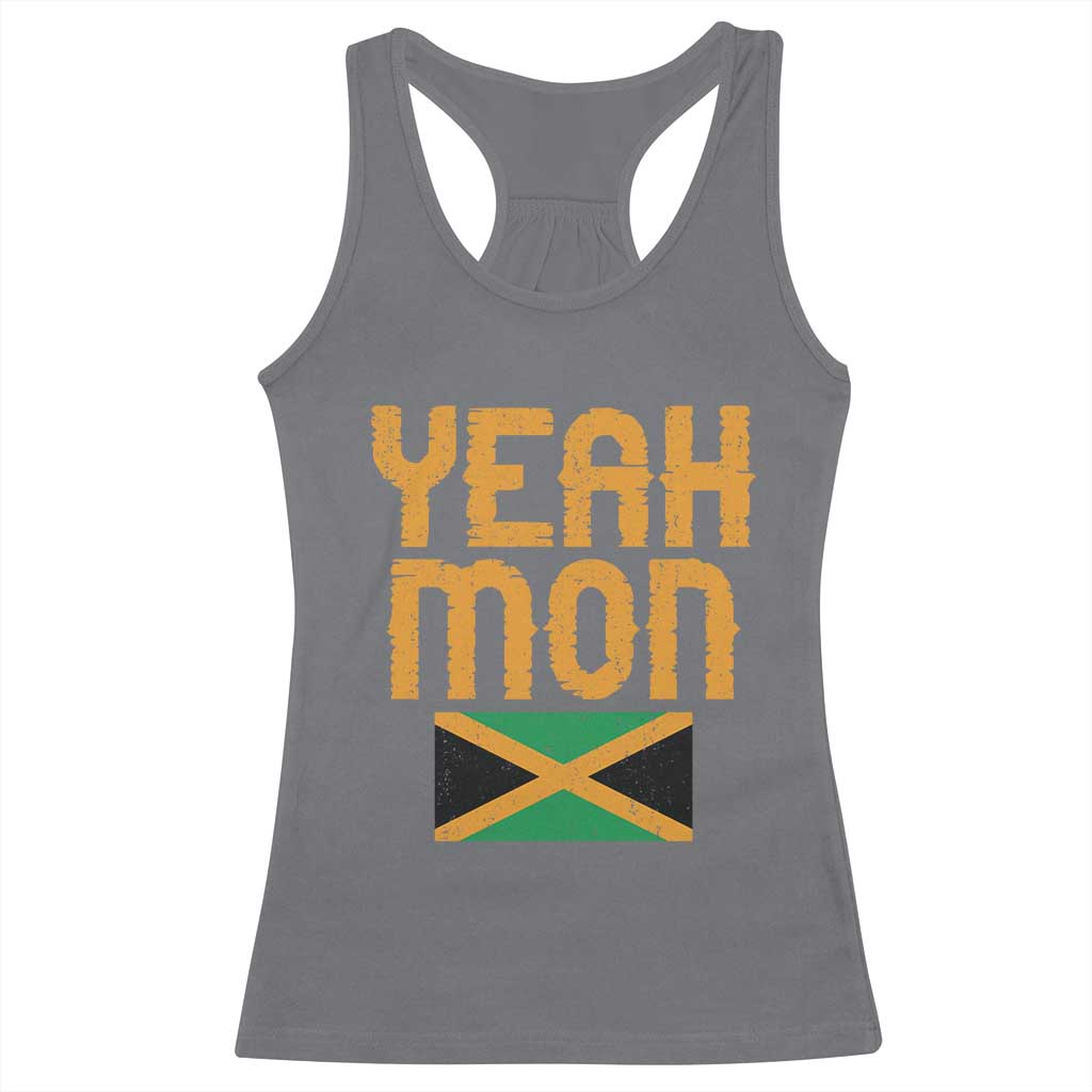 Yeah Mon Jamaican Pride Racerback Tank Top Jamaican Vacation Jamaica Reggae Roots TS10 Charcoal Print Your Wear