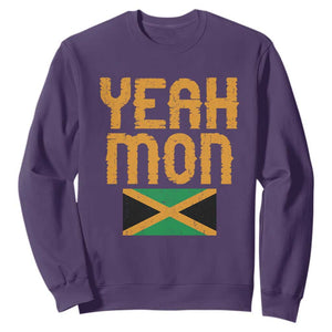 Yeah Mon Jamaican Pride Sweatshirt Jamaican Vacation Jamaica Reggae Roots TS10 Purple Print Your Wear