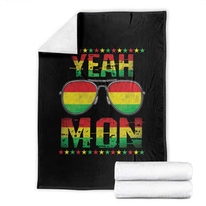 Yeah Mon Jamaican Pride Throw Blanket Jamaican Vacation Jamaica Reggae Sunglasses TS10 Black Print Your Wear