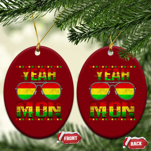 Yeah Mon Jamaican Pride Ceramic Ornament Jamaican Vacation Jamaica Reggae Sunglasses TS10 Print Your Wear