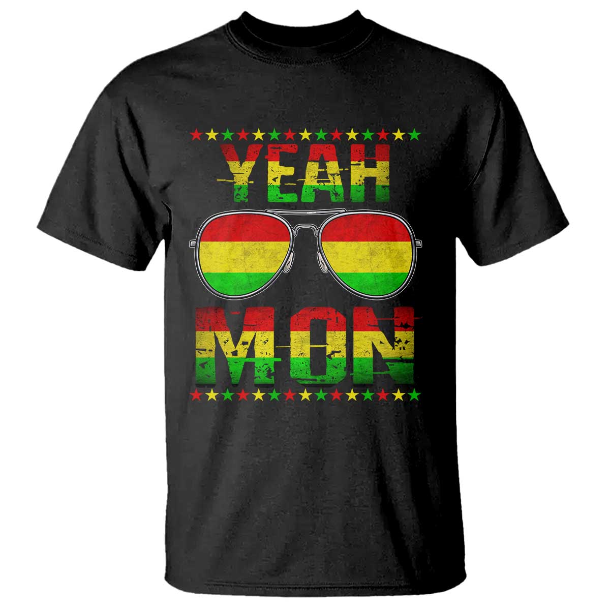 Yeah Mon Jamaican Pride T Shirt Jamaican Vacation Jamaica Reggae Sunglasses TS10 Black Print Your Wear