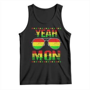 Yeah Mon Jamaican Pride Tank Top Jamaican Vacation Jamaica Reggae Sunglasses TS10 Black Print Your Wear