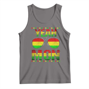 Yeah Mon Jamaican Pride Tank Top Jamaican Vacation Jamaica Reggae Sunglasses TS10 Deep Heather Print Your Wear