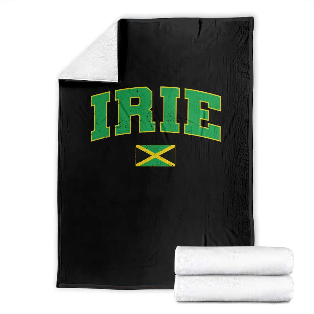 Irie Jamaican Rasta Throw Blanket Funny Jamaica Jamaican Flag Rasta Reggae Roots TS10 Black Print Your Wear