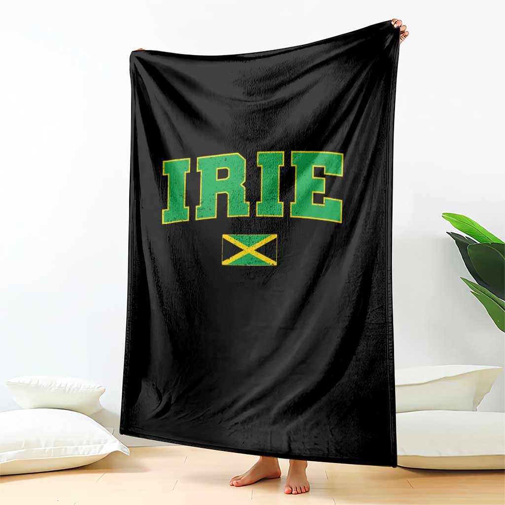 Irie Jamaican Rasta Throw Blanket Funny Jamaica Jamaican Flag Rasta Reggae Roots TS10 Print Your Wear