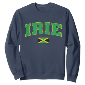 Irie Jamaican Rasta Sweatshirt Funny Jamaica Jamaican Flag Rasta Reggae Roots TS10 Navy Print Your Wear