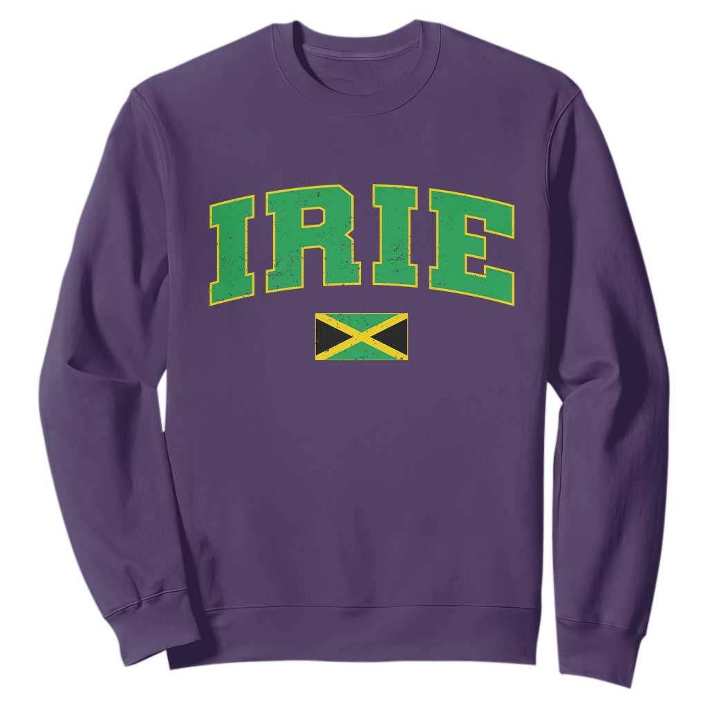 Irie Jamaican Rasta Sweatshirt Funny Jamaica Jamaican Flag Rasta Reggae Roots TS10 Purple Print Your Wear