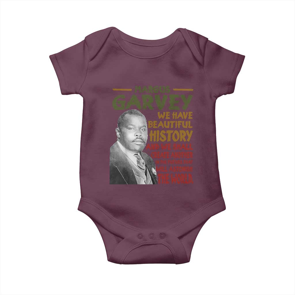 Marcus Garvey Quote Baby Onesie Black History Month TS10 Maroon Print Your Wear
