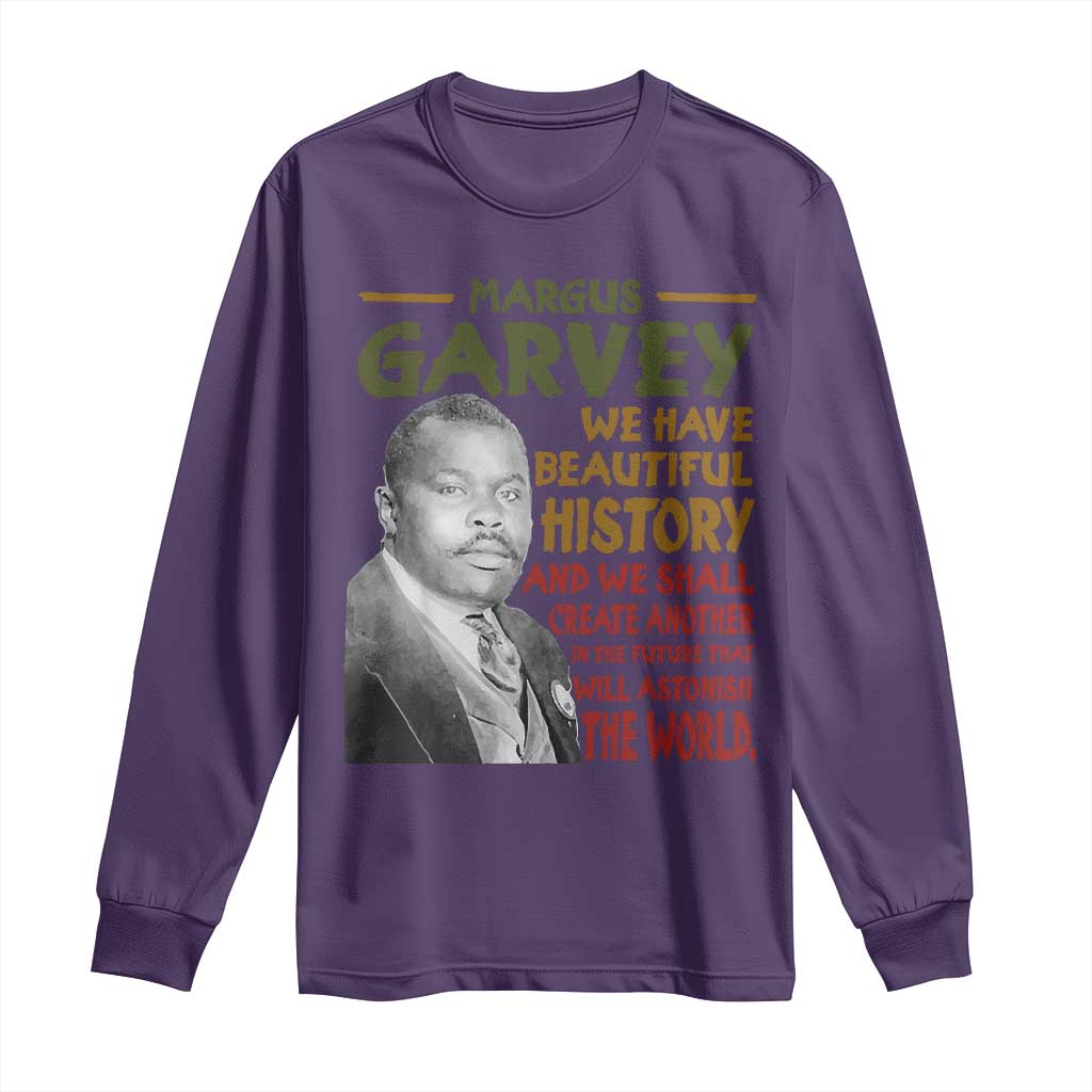Marcus Garvey Quote Long Sleeve Shirt Black History Month TS10 Purple Print Your Wear