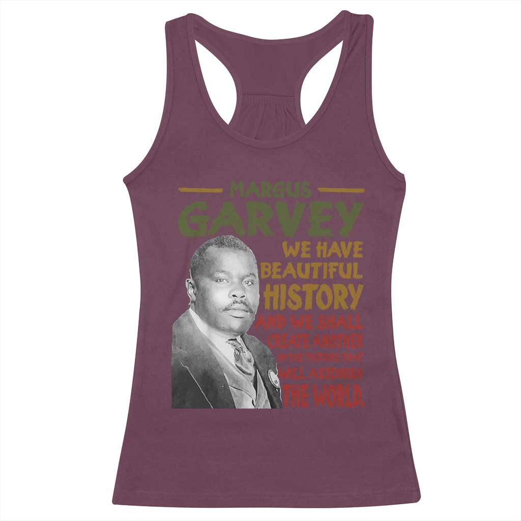 Marcus Garvey Quote Racerback Tank Top Black History Month TS10 Maroon Print Your Wear