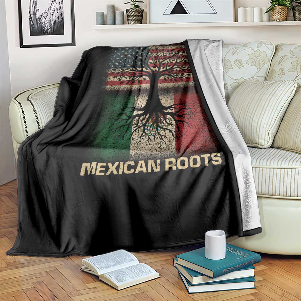 American Grown Mexican Roots Throw Blanket Retro Mexico America Flag TS10 Print Your Wear