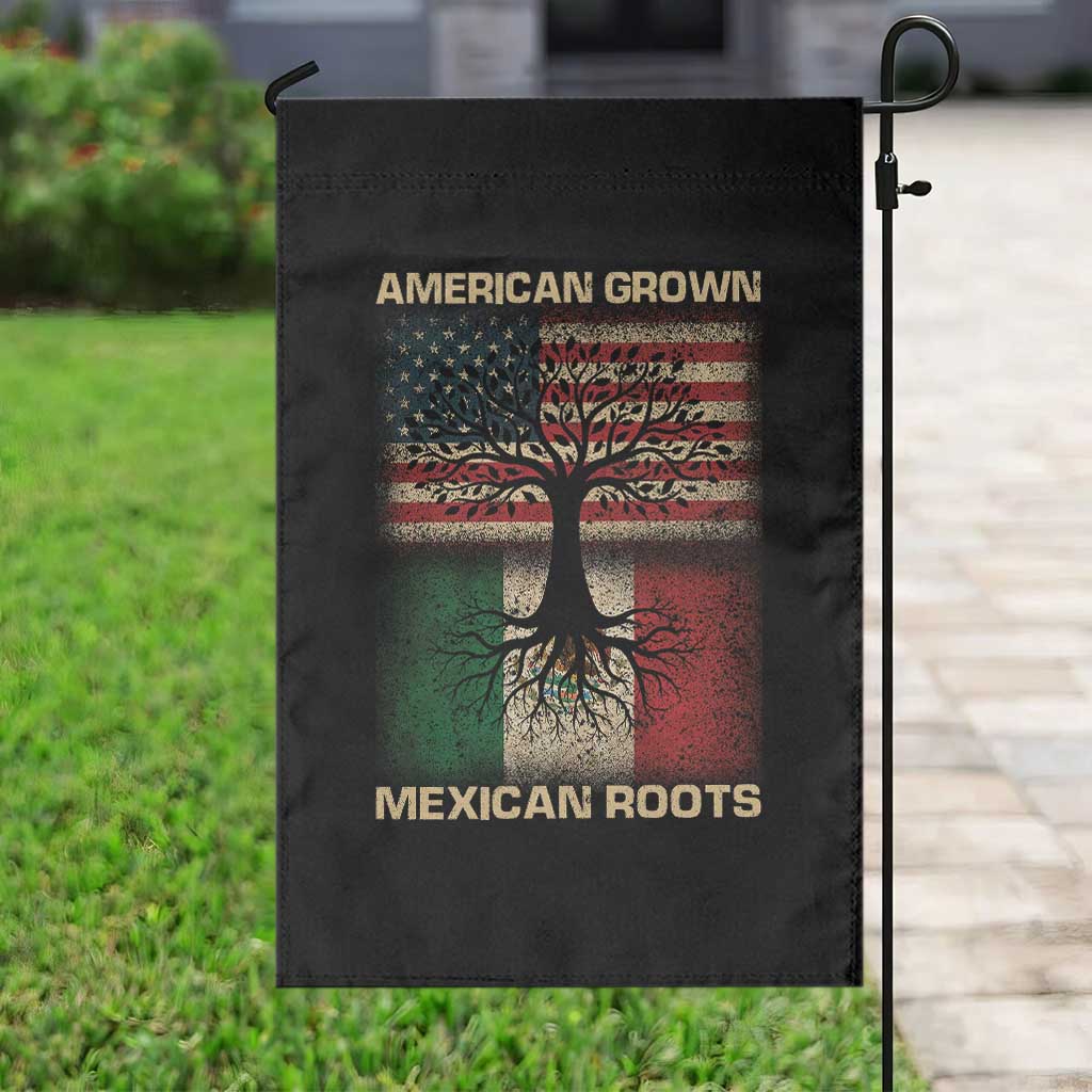 American Grown Mexican Roots Garden Flag Retro Mexico America Flag TS10 Print Your Wear