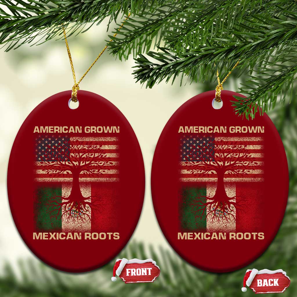 American Grown Mexican Roots Ceramic Ornament Retro Mexico America Flag TS10 Print Your Wear