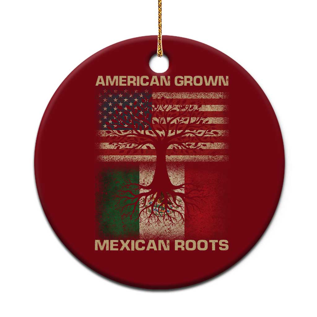 American Grown Mexican Roots Ceramic Ornament Retro Mexico America Flag TS10 1pc Red Print Your Wear