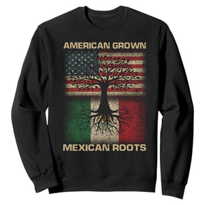 American Grown Mexican Roots Sweatshirt Retro Mexico America Flag TS10 Black Print Your Wear