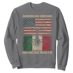 American Grown Mexican Roots Sweatshirt Retro Mexico America Flag TS10 Charcoal Print Your Wear
