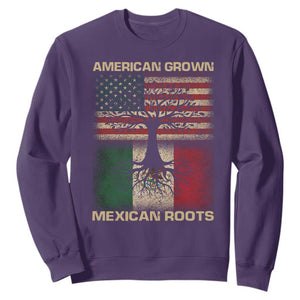 American Grown Mexican Roots Sweatshirt Retro Mexico America Flag TS10 Purple Print Your Wear