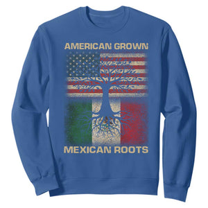 American Grown Mexican Roots Sweatshirt Retro Mexico America Flag TS10 Royal Blue Print Your Wear