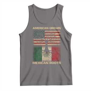 American Grown Mexican Roots Tank Top Retro Mexico America Flag TS10 Deep Heather Print Your Wear