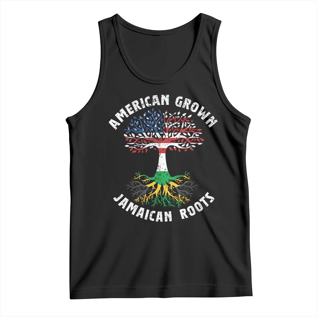American Grown Jamaican Roots Tank Top Retro USA Jamaica Flag TS10 Black Print Your Wear