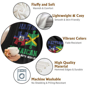 Haitian Jamaican Roots Throw Blanket Haiti Jamaica Combo Puzzle TS10 Print Your Wear