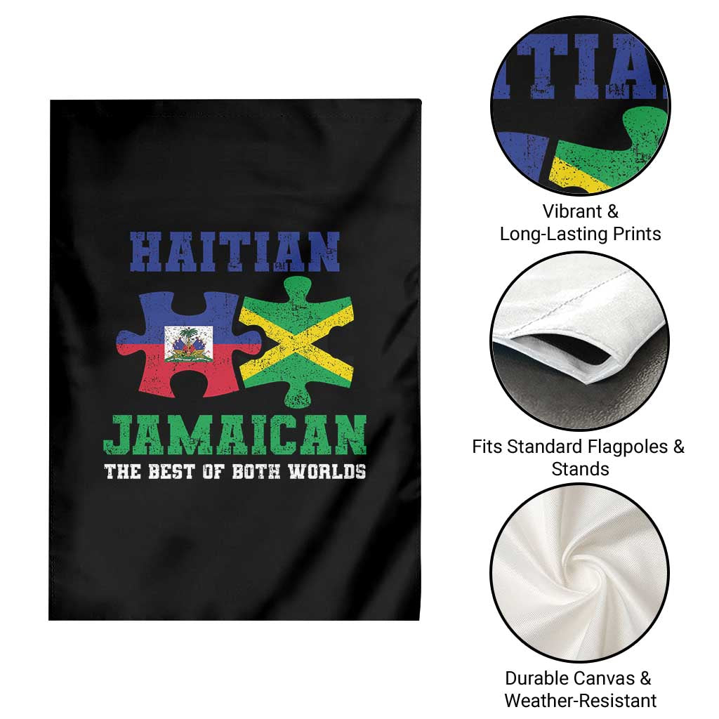 Haitian Jamaican Roots Garden Flag Haiti Jamaica Combo Puzzle TS10 Print Your Wear