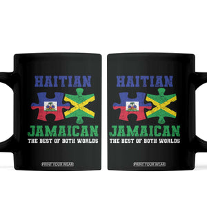 Haitian Jamaican Roots Coffee Mug Haiti Jamaica Combo Puzzle TS10 Black Print Your Wear