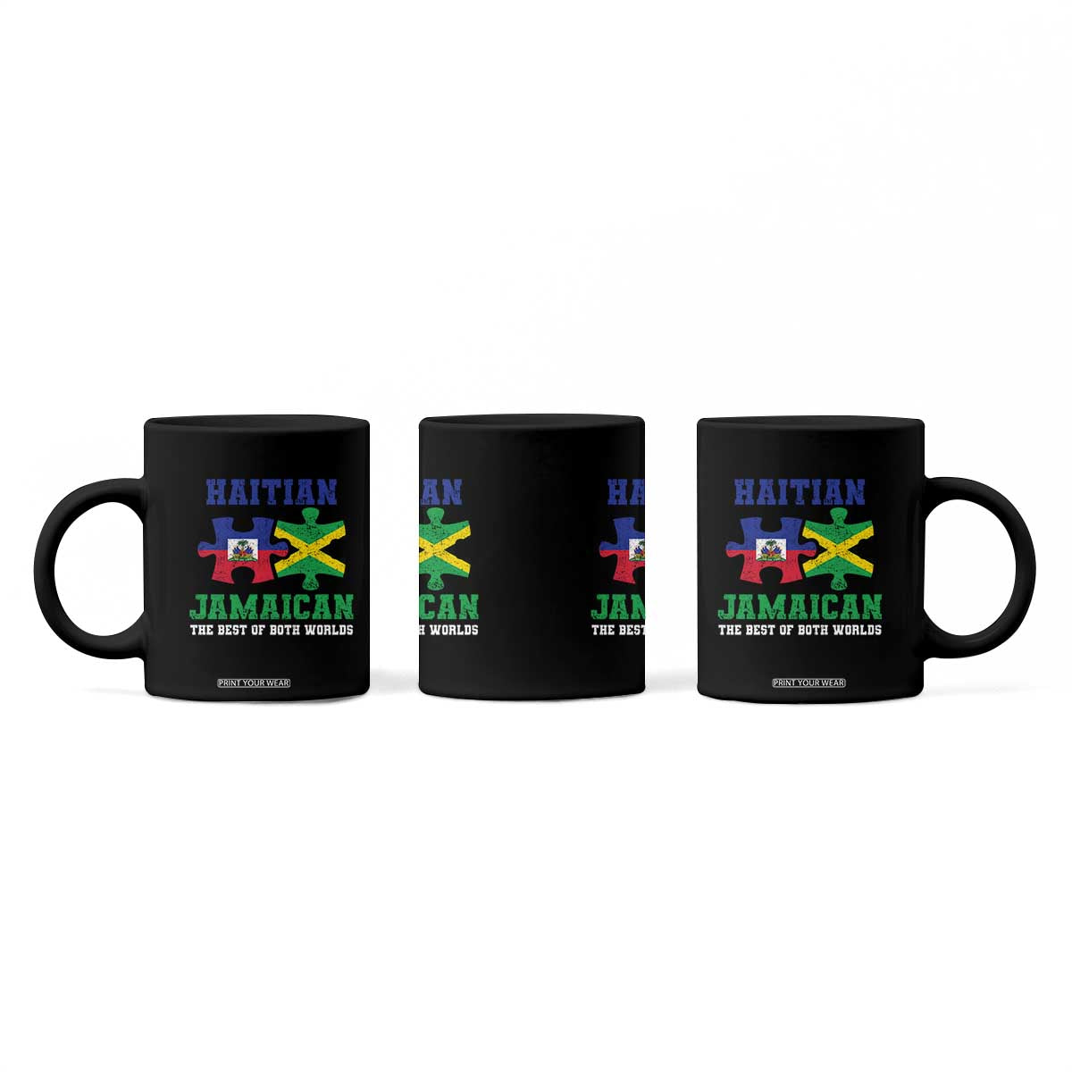 Haitian Jamaican Roots Coffee Mug Haiti Jamaica Combo Puzzle TS10 Print Your Wear