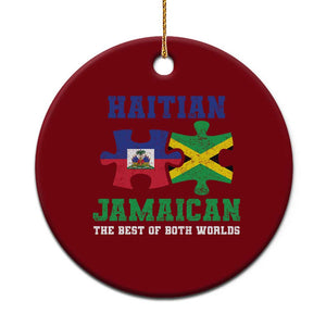 Haitian Jamaican Roots Ceramic Ornament Haiti Jamaica Combo Puzzle TS10 1pc Red Print Your Wear