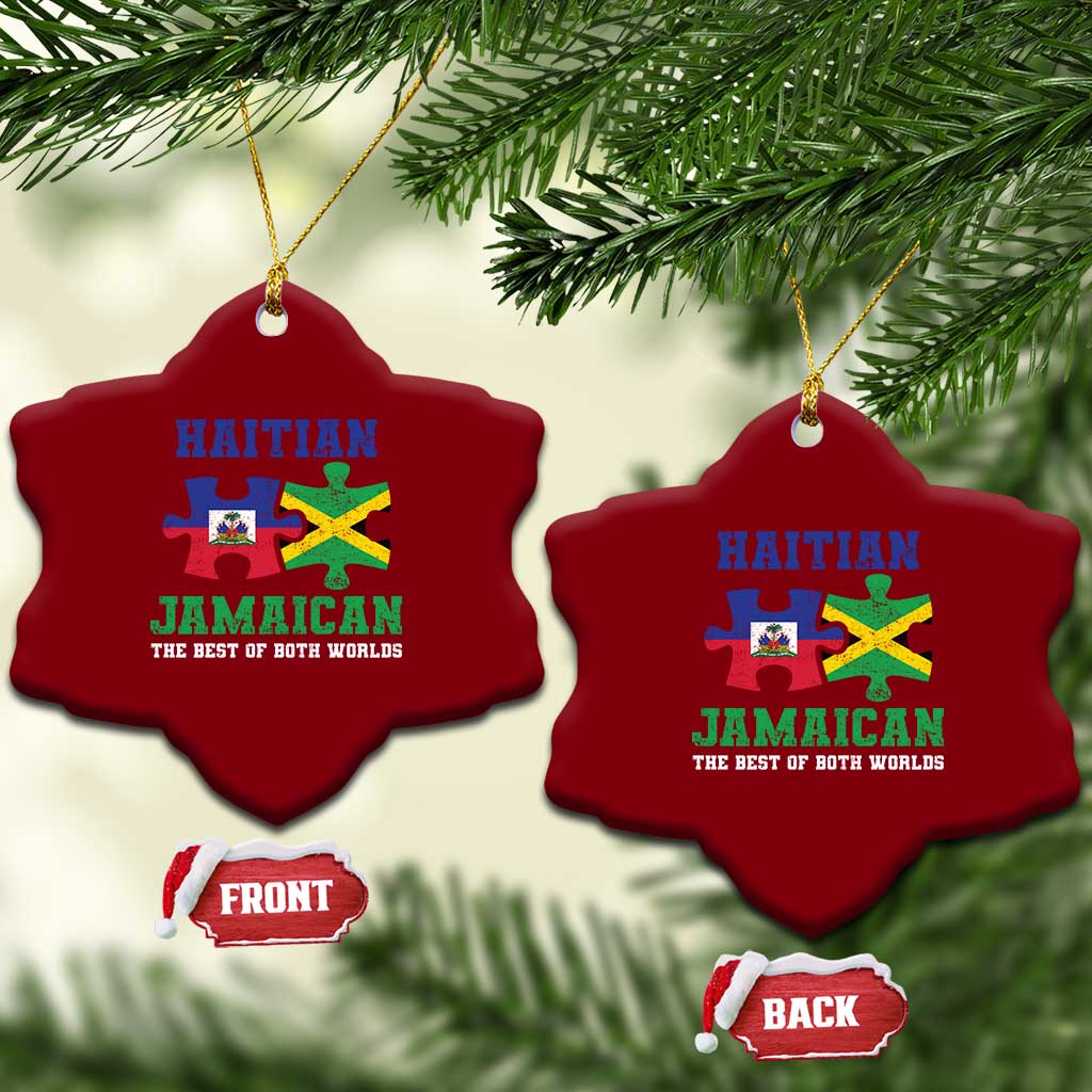 Haitian Jamaican Roots Ceramic Ornament Haiti Jamaica Combo Puzzle TS10 Print Your Wear