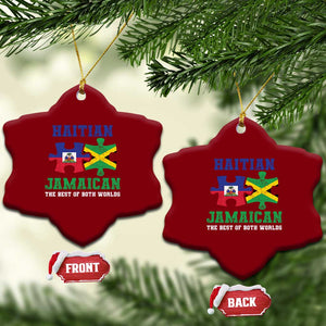 Haitian Jamaican Roots Ceramic Ornament Haiti Jamaica Combo Puzzle TS10 Print Your Wear