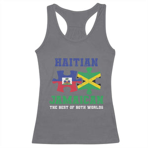 Haitian Jamaican Roots Racerback Tank Top Haiti Jamaica Combo Puzzle TS10 Charcoal Print Your Wear