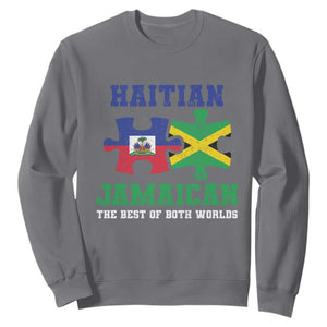 Haitian Jamaican Roots Sweatshirt Haiti Jamaica Combo Puzzle TS10 Charcoal Print Your Wear