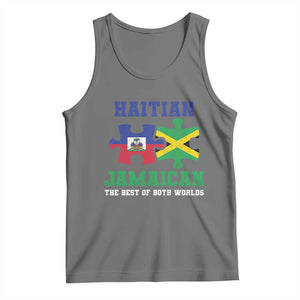 Haitian Jamaican Roots Tank Top Haiti Jamaica Combo Puzzle TS10 Black Heather Print Your Wear