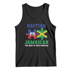 Haitian Jamaican Roots Tank Top Haiti Jamaica Combo Puzzle TS10 Black Print Your Wear