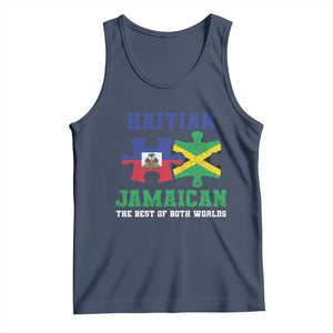 Haitian Jamaican Roots Tank Top Haiti Jamaica Combo Puzzle TS10 Navy Print Your Wear